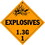 De Leone HMP551 Lables, (Vinyl)-Explosives 1.3G - Class 1, 10 3/4" X 10 3/4" (removable vinyl), Price/25 /package