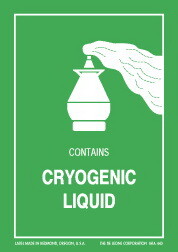 De Leone IATA443 Labels, Cryogenic Liquid, 3" x 4&#188;"