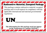 De Leone IATA444 Labels, Radioactive Material, Excepted Package - This Package Contains Radioactive Material, Excepted Package And Is In All Respects, 3