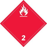 De Leone IATA432 Labels, Flammable Gas - Class 2, 4