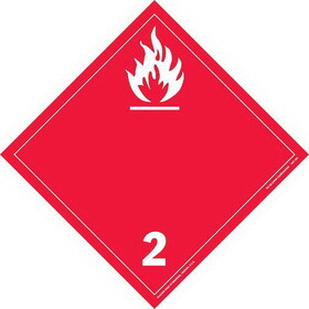 De Leone IATA432 Labels, Flammable Gas - Class 2, 4" x 4"