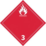 De Leone IATA434 Labels, Flammable Liquid - Class 3, 4
