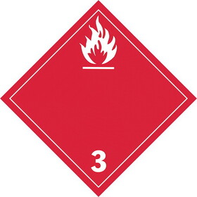 De Leone IATA434 Labels, Flammable Liquid - Class 3, 4" x 4"