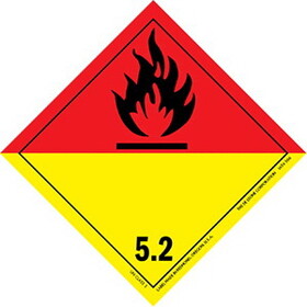 De Leone IATA506 Labels, Organic Peroxide - 5.2, 4" x 4" (vinyl)