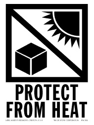 De Leone Labels, Protect From Heat, 3" x 4"