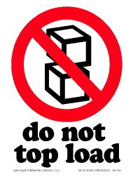 De Leone Labels, Do Not Top Load - (International), 3" x 4"