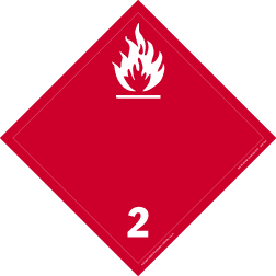 De Leone Labels, Flammable Gas - Class 2, 10&#190;" x 10&#190;" (tagboard)