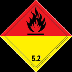De Leone Labels, Organic Peroxide - Class 5.2, 10&#190;" x 10&#190;" (tagboard)