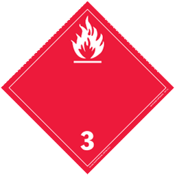 De Leone Labels, Flammable - Class 3, 10&#190;" x 10&#190;" (tagboard)
