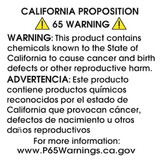 De Leone PROP201 Lables, California Proposition 65 Warning, 1 1/2 x 1 1/2