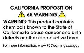De Leone PROP304 Lables, California Proposition 65 Warning, 1 1/2" x 2 3/8"