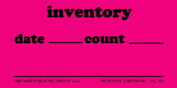 De Leone QCL106 Labels, Inventorydate ------------------------ Count --------------------, 1&#188;" x 2&#189;" fluorescent pink