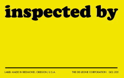 De Leone QCL205 Labels, Inspected By, 2&#189;" x 4" fluorescent chartreuse