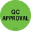 De Leone QCL204 Lables, Qc Approval, 2" dia. fluor green, Price/500 /roll