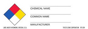 De Leone RTK204 Labels, Chemical Namecommon Namemanufacturer, 1" x 3" (paper)
