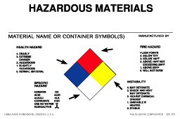 De Leone RTK701 Labels, Hazardous Materials, 4" x 6" (vinyl)