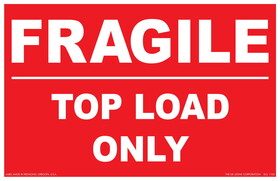 De Leone SCL1103 Labels, Fragile - Top Load Only, 5&#189;" x 8&#189;"