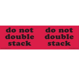De Leone SCL1606 Labels, Do Not Double Stack, 3" x 10" fluorescent red