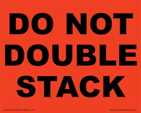 De Leone SCL1801 Labels, Do Not Double Stack, 8" x 10" fluorescent red
