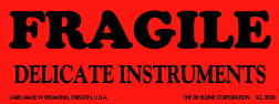 De Leone 1-1/2"x4" Fragile / Delicate instruments, Label