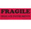 De Leone SCL202B Labels, Fragile - Delicate Instruments, 1&#189;" x 4" fluorescent red, Price/500 /roll