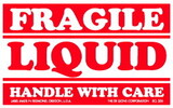 De Leone SCL205 Labels, Fragile - Liquid - Handle With Care, 2½