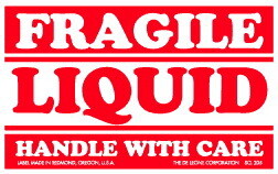 De Leone SCL-205 2-1/2" x 4" Fragile / Liquid Handle with Care, Label