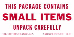 De Leone SCL251 Labels, This Package Contains Small Items -Unpack Carefully, 2" X 4"