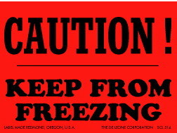 De Leone SCL-514 3" x 4" Caution / Keep From Freezing, Label