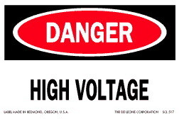 De Leone SCL517 Labels, Danger - High Voltage, 2" x 3"