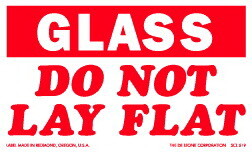 De Leone SCL519 Labels, Glass - Do Not Lay Flat, 3" x 5"