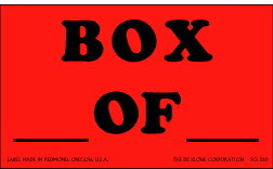 De Leone SCL520 Labels, Box Of, 3" x 5" fluorescent red