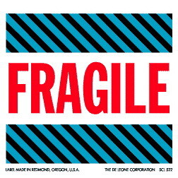 De Leone SCL522 Labels, Fragile, 4" x 4"