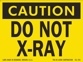 De Leone SCL523 Labels, Caution - Do Not X-Ray, 3" x 4"