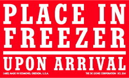 De Leone SCL534 Labels, Place In Freezer - Upon Arrival, 3" x 5"