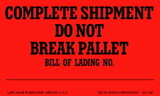 De Leone SCL548 Labels, Complete Shipment Do Not Break Pallet - Bill Of Lading No., 3