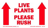 De Leone SCL555 Labels, Live Plants - Please Rush - (Double Up Arrows), 3