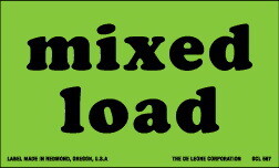 De Leone SCL567 Labels, Mixed Load, 3" x 5" fluorescent green
