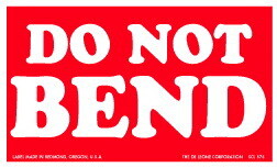 De Leone SCL575 Labels, Do Not Bend, 3" x 5"