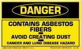 De Leone SCL581 Labels, Danger - Contains Asbestos Fibers Avoid Creating Dust -, 3