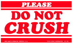 De Leone SCL-584 3" x 5" Please Do Not Crush, Label