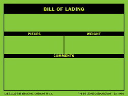 De Leone 3" x 4" Bill of Lading, Label