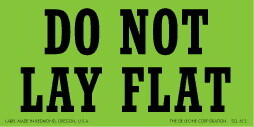 De Leone SCL612 Labels, Do Not Lay Flat, 2&#189;" x 5" fluorescent green