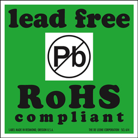 De Leone Labels, Lead Free - Rohs Compliant, 2" x 2"