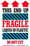 De Leone SCL811 Labels, This End Up - Fragile - Liquid In Plastic - Do Not Cut - (Up Arrows), 4