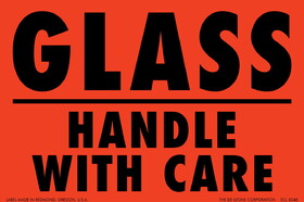De Leone 4" x 6" Glass / Handle With Care, Label