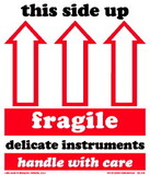 De Leone SCL834 Labels, This Side Up - Fragile - Delicate Instruments -Handle With Care - (Up Arrows), 4