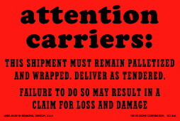 De Leone SCL-846 4" x 6" Attention Carriers Labels, 4" x 6" fluorescent red