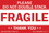De Leone SCL211 Lables, Please Do Not Double Stack - Fragile - 2" x 3" Gloss white paper / Red copy, Price/500 /roll