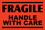 De Leone SCL246 Labels, Fragile Handle With Care, 2" x 3" fluorescent red, Price/500 /roll